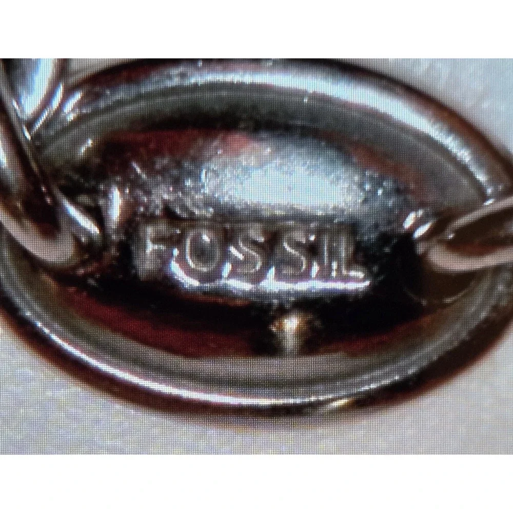 Fossil BRAND Silver Steel Moon Drops MOP Faceted Glass Chain Bracelet 7-8